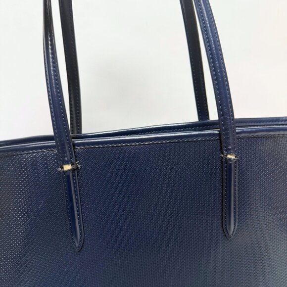 Lacoste Chantaco Bag | Coated Split Cow Leather | Carry-All Bag | Navy Blue - Picture 2 of 12